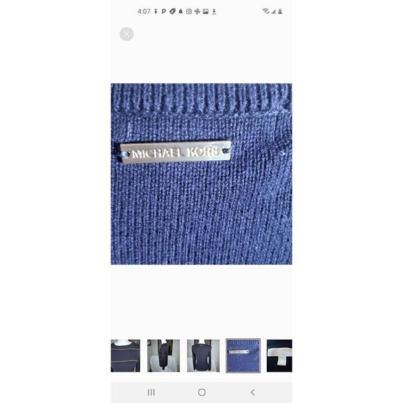 MICHAEL KORS BLACK GOLD CHAIN EMBELLISHED SWEATER SZ.S EUC - Picture 5 of 7